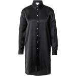 Reduzierte Schwarze Langärmelige Warehouse Tunika-Blusen aus Satin für Damen Größe XS 