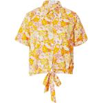 Aprikose Blumenmuster Kurzärmelige Molly Bracken Tunika-Blusen aus Polyester für Damen Größe S 