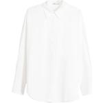 Reduzierte Weiße Oversize Langärmelige Bershka Tunika-Blusen mit Reißverschluss für Damen Größe S 