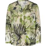 Reduzierte Pastellgrüne Blumenmuster Langärmelige Cartoon Tunika-Blusen für Damen Größe S 