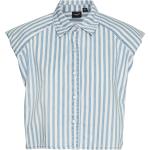 Reduzierte Blaue Kurzärmelige Vero Moda Tunika-Blusen für Damen Größe XS 