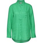 Reduzierte Grüne Langärmelige Street One Tunika-Blusen aus Leinen für Damen Größe S Große Größen 