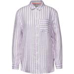 Reduzierte Lavendelfarbene Langärmelige Street One Tunika-Blusen aus Leinen für Damen Größe XS Große Größen 
