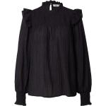 Reduzierte Schwarze Langärmelige NOA NOA Nachhaltige Stehkragen Tunika-Blusen aus Polyamid für Damen Größe M 