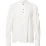 Reduzierte Weiße Langärmelige Freequent Stehkragen Tunika-Blusen mit Puffärmeln für Damen Größe XXL Große Größen 