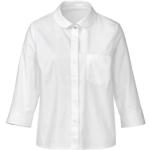 Weiße 3/4-ärmelige Waschbär Bio Nachhaltige Festliche Blusen aus Baumwolle für Damen Größe XS 