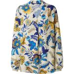 Cremefarbene Blumenmuster Langärmelige Key Largo Tunika-Blusen für Damen Größe S Große Größen 