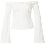 Reduzierte Weiße Langärmelige Shyx Schulterfreie Tunika-Blusen für Damen Größe L Große Größen 