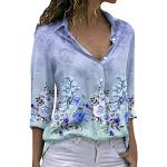 Hellblaue Unifarbene Elegante Langärmelige Rollkragen Festliche Blusen mit Schmetterlingsmotiv mit Glitzer aus Jersey für Damen Übergrößen für den für den Sommer 