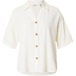 Weiße Unifarbene Halblangärmelige B.YOUNG Tunika-Blusen aus Leinen für Damen Größe 3 XL Große Größen 