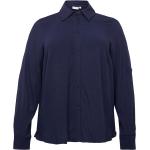 Marineblaue Unifarbene Langärmelige Nachhaltige Tunika-Blusen aus Leinen für Damen Größe 4 XL Große Größen 