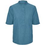 Reduzierte Blaue TCHIBO Festliche Blusen mit Rüschen mit Knopf für Damen Größe M 