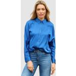Reduzierte Blaue Unifarbene Elegante Laura Kent Festliche Blusen mit Knopf aus Kunstfaser für Damen 