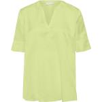 Pistaziengrüne Elegante Kurzärmelige Include Festliche Blusen aus Seide maschinenwaschbar für Damen Übergrößen für den für den Sommer 
