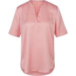 Rosa Elegante Kurzärmelige Include Festliche Blusen aus Seide maschinenwaschbar für Damen Übergrößen für den für den Sommer 