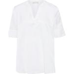 Weiße Elegante Kurzärmelige Include Festliche Blusen aus Seide maschinenwaschbar für Damen Übergrößen für den für den Sommer 