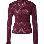 Reduzierte Bordeauxrote Langärmelige ONLY Tunika-Blusen mit Puffärmeln aus Spitze für Damen Übergrößen 