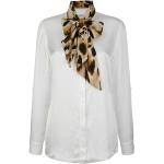 Reduzierte Weiße Animal-Print Langärmelige Alba Moda Festliche Blusen aus Kunstfaser für Damen Größe XS 