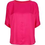Reduzierte Pinke Unifarbene Kurzärmelige Alba Moda Sommerblusen aus Kunstfaser für Damen Größe XS 