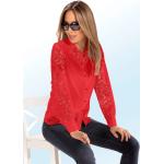 Rote Langärmelige bader Tunika-Blusen durchsichtig aus Polyester für Damen Größe XXL 