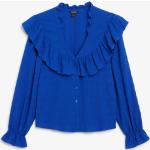 Royalblaue Oversize Monki Festliche Blusen für Damen Größe S 