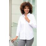 Weiße Langärmelige bader Tunika-Blusen aus Popeline für Damen Größe M Große Größen 