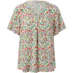 Reduzierte Bunte Blumenmuster TCHIBO Nachhaltige V-Ausschnitt V-Shirts aus Viskose für Damen Größe S 