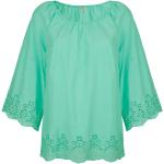 Mintgrüne Unifarbene Alba Moda Tunika-Blusen aus Spitze für Damen Größe XL 