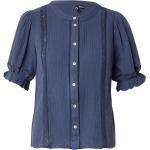 Reduzierte Marineblaue Kurzärmelige Vero Moda Tunika-Blusen aus Musselin für Damen Größe XS 