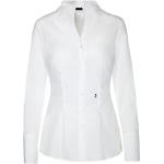 Reduzierte Weiße Langärmelige Seidensticker schwarze Rose Nachhaltige Stehkragen Tunika-Blusen für Damen Größe XS Große Größen 