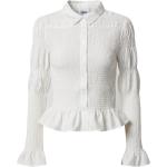 Weiße Langärmelige Tunika-Blusen für Damen Größe S Große Größen 