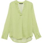 Reduzierte Hellgrüne Karo Langärmelige Someday Tunika-Blusen für Damen Größe S 