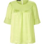 Reduzierte Limettengrüne Kurzärmelige Emilia Lay Transparente Blusen & durchsichtige Blusen durchsichtig aus Chiffon maschinenwaschbar für Damen 
