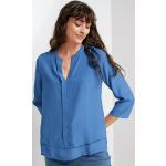 Kornblumenblaue 3/4-ärmelige Blusenshirts & Schlusen aus Jersey maschinenwaschbar für Damen Größe M 