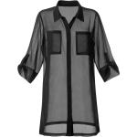 Schwarze Transparente Blusen & durchsichtige Blusen durchsichtig aus Polyester für Damen Größe XL 
