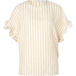 Reduzierte Sandfarbene Gestreifte Fynch Hatton Blusenshirts & Schlusen mit Knopf aus Leinen maschinenwaschbar für Damen Größe L für den für den Sommer 