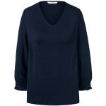 Reduzierte Dunkelblaue 3/4-ärmelige TCHIBO V-Ausschnitt Blusenshirts & Schlusen Gesmokte aus Viskose für Damen Größe XL 