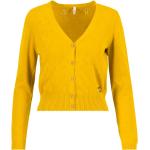 Gelbe Blutsgeschwister Mini V-Ausschnitt Damencardigans mit Knopf Größe XS für den für den Winter 