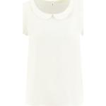 Weiße Kurzärmelige Blutsgeschwister Logo Festliche Blusen für Damen Größe XL 