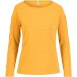Reduzierte Gelbe Sportliche Langärmelige Blutsgeschwister U-Boot-Ausschnitt Basic-Shirts aus Viskose für Damen Größe XXL 