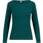 Grüne Sportliche Langärmelige Blutsgeschwister U-Boot-Ausschnitt Basic-Shirts aus Jersey für Damen Größe S 