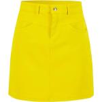 Gelbe Unifarbene Blutsgeschwister Mini High Waist Röcke & Taillenröcke aus Kunstleder für Damen Größe M 