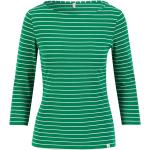Grüne Gestreifte 3/4-ärmelige Blutsgeschwister Bio U-Boot-Ausschnitt Ringelshirts aus Jersey für Damen Größe M für den für den Sommer 