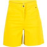 Reduzierte Gelbe Unifarbene Blutsgeschwister High Waist Shorts mit Reißverschluss aus Samt für Damen Größe M 