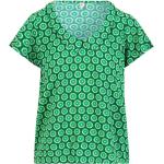 Grüne Elegante Blutsgeschwister Bio V-Ausschnitt Tunika-Blusen aus Viskose für Damen Größe L für den für den Sommer 