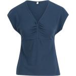 Reduzierte Blaue Kurzärmelige Blutsgeschwister V-Ausschnitt T-Shirts für Damen Größe M für den für den Sommer 