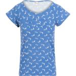 Blaue Kurzärmelige Blutsgeschwister Bio T-Shirts für Damen Größe S für den für den Sommer 