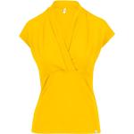 Reduzierte Gelbe Kurzärmelige Blutsgeschwister V-Ausschnitt T-Shirts für Damen Größe XS 