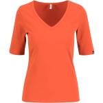 Reduzierte Orange Kurzärmelige Blutsgeschwister Bio V-Ausschnitt T-Shirts für Damen Größe L 