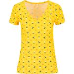 Gelbe Blutsgeschwister V-Ausschnitt T-Shirts für Damen Größe XS 